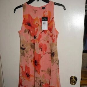 Ralph Lauren Womens A-line Swing Dress In Vibrant Orange Floral sz 6 (NWT) $129